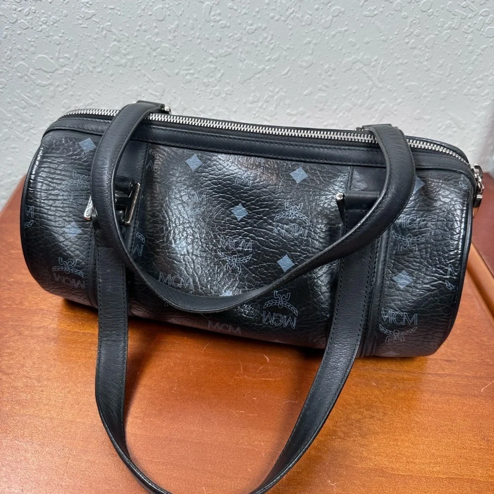 MCM VISETOS BARREL SHOULDER BAG